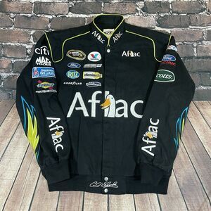 Vintage Carl Edwards Aflac Nascar JH Design Drivers Racing Jacket Men Size Large